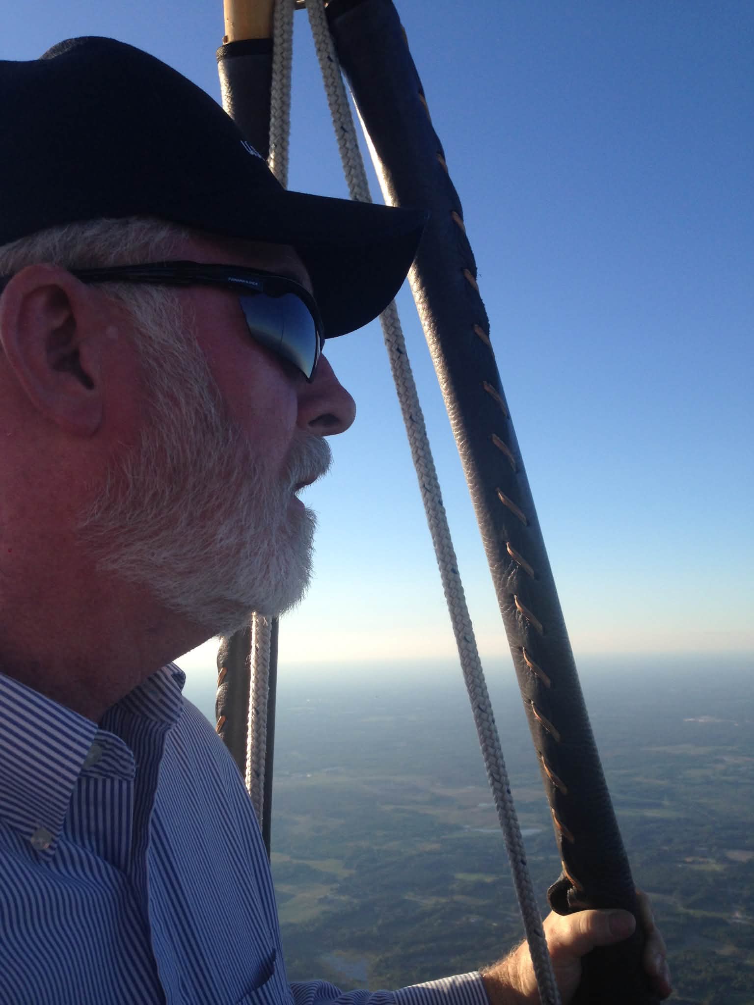 65th birthday hot air balloon ride with my brother and me. He loved following the hot air balloons during Lakefest!